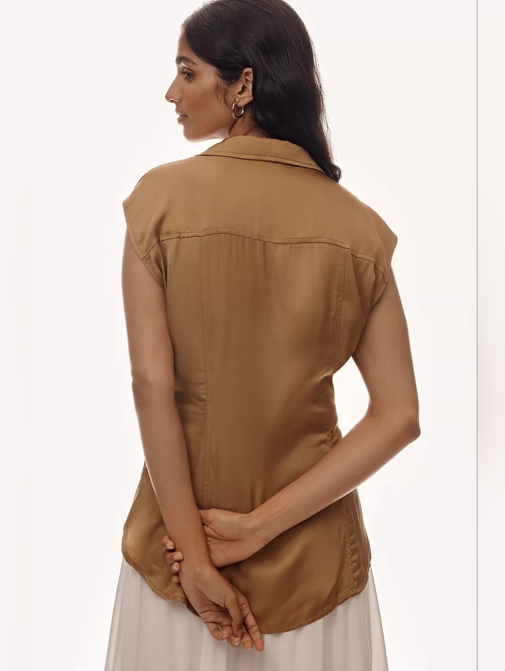 Anthropologie Short Sleeve Sash Belt Wrap Top - Picture 3 of 14